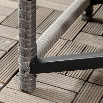 PE Wicker Outdoor Coffee Table with Durable Plastic Top 80x40x43cm - Mixed Grey