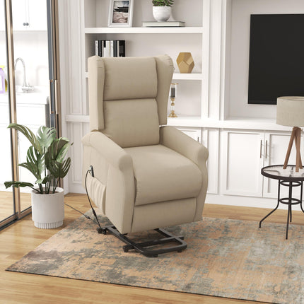 Electric Recliner Armchair with Remote Control for Elderly - Beige
