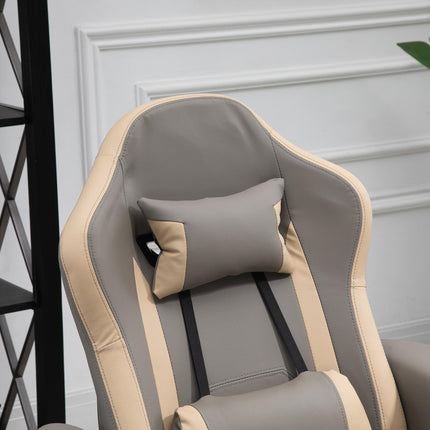 Manual Recliner Armchair with Adjustable Footrest, 135° Recline & 360° Swivel - Grey