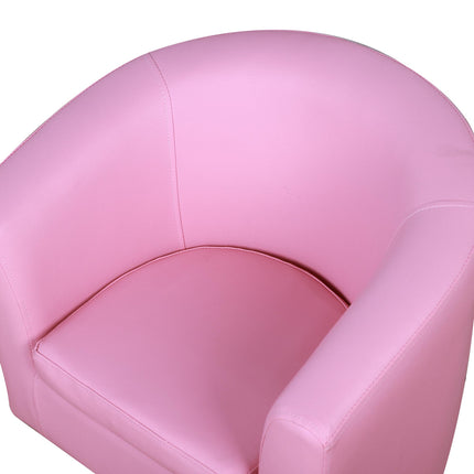 Kids Toddler Sofa and Armchair with Footstool Thick Padding - Pink