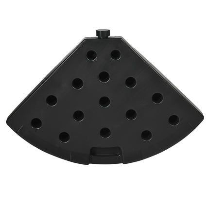 4PC Parasol Bases Water & Sand Filled Patio Umbrella Weights with Handles - Black