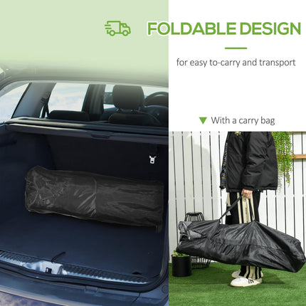 Foldable Padded Sun Lounger with Cup Holder and Carry Bag - Black