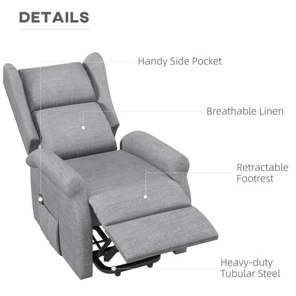 Power Lift Riser Recliner Chair with Remote Control for Elderly - Grey