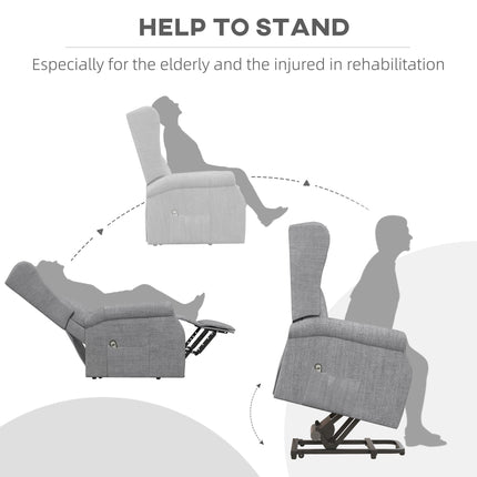 Power Lift Riser Recliner Chair with Remote Control for Elderly - Grey