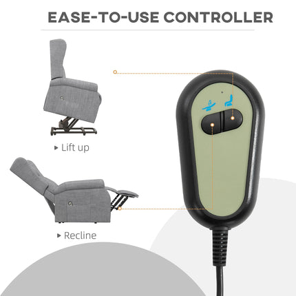 Power Lift Riser Recliner Chair with Remote Control for Elderly - Grey