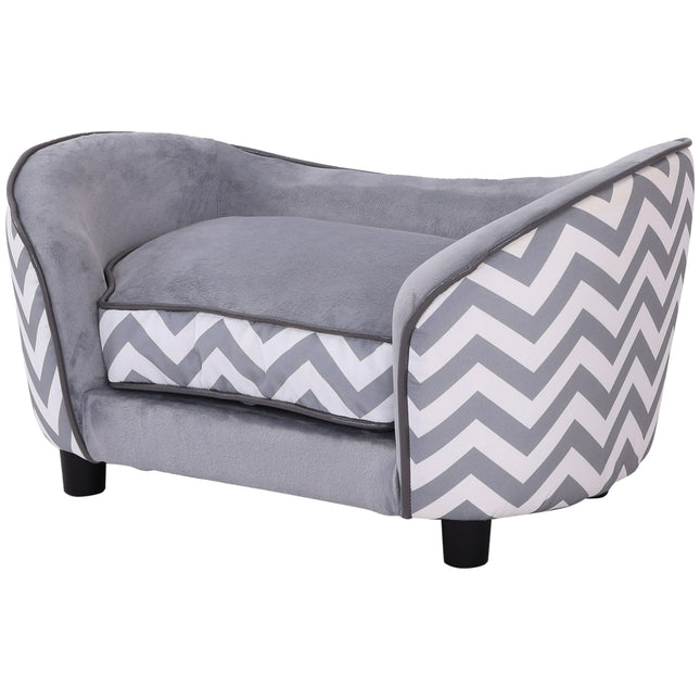 Dog Sofa for XS Dogs with Removable Sponge Cushion - Grey