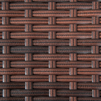 Outdoor Rattan Side Table 50x50cm with Plastic Board - Mixed Brown