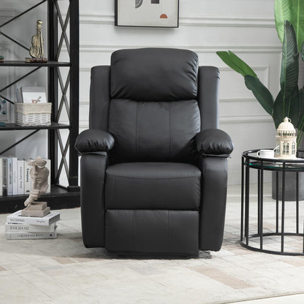 Power Lift Recliner Chair with Massage and Remote Control - Black Faux Leather