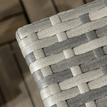 Rattan Side Table with Steel Frame and Plastic Top - Mixed Grey
