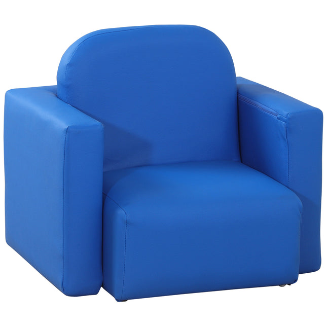 2 In 1 Toddler Sofa Chair and Table with Cushioned Seat - Blue
