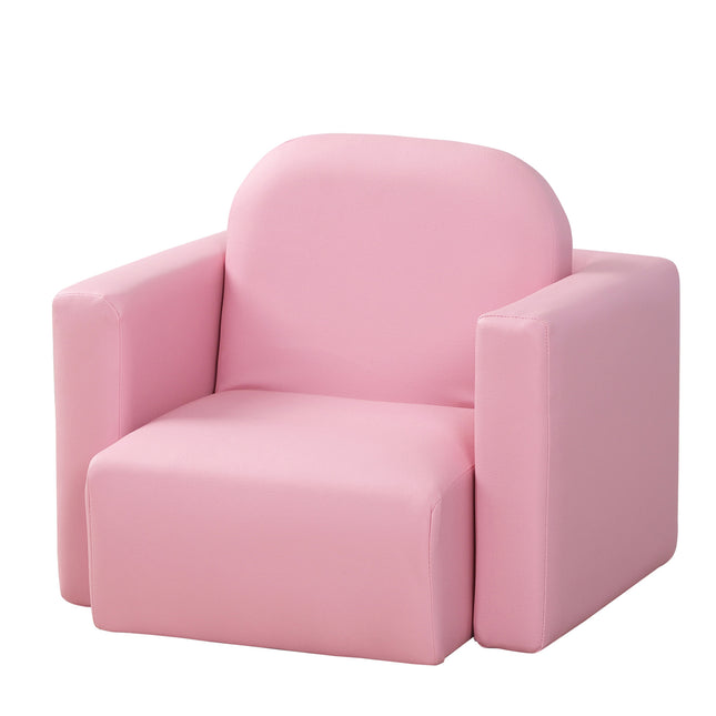 2 In 1 Toddler Sofa Chair and Table with Soft Cushioning - Pink