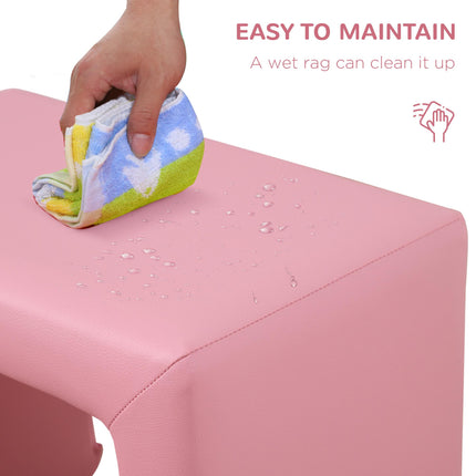 2 In 1 Toddler Sofa Chair and Table with Soft Cushioning - Pink