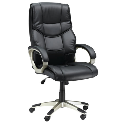High Back Swivel Office Desk Chair with Adjustable Height and Rocking Function - Black