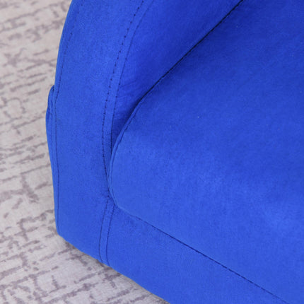 2 In 1 Kids Sofa Chair Bed with Soft Flannel and Foam - Blue