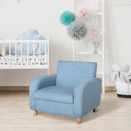 Kids Mini Sofa Armchair with Wood Frame and Anti-Slip Legs - Blue