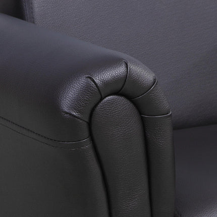 Toddler 2-Piece Sofa Set with Stool - Black Wood Frame