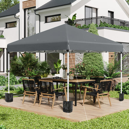 3 x 3 Metre Pop Up Gazebo Set with Sidewalls and Carry Bag - Dark Grey