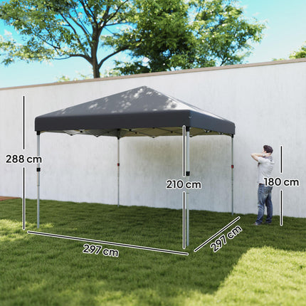 3 x 3 Metre Pop Up Gazebo Set with Sidewalls and Carry Bag - Dark Grey