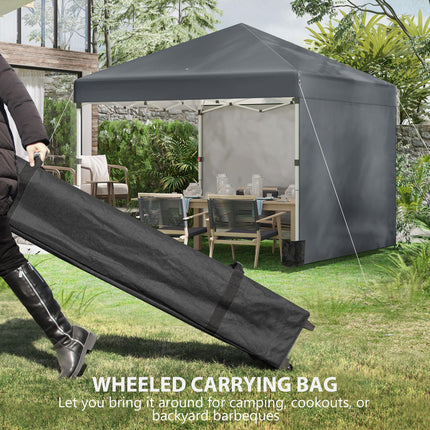 3 x 3 Metre Pop Up Gazebo Set with Sidewalls and Carry Bag - Dark Grey
