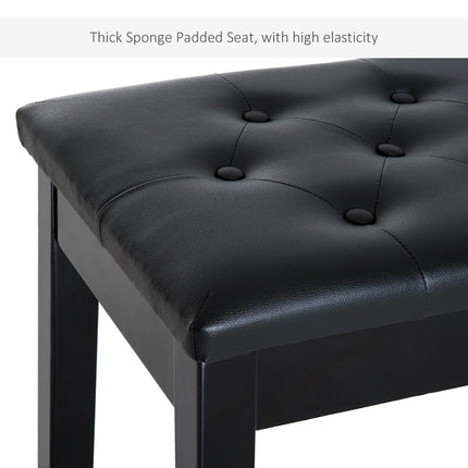 PU Leather Upholstered Piano Stool with Storage 76x36x50cm - Black