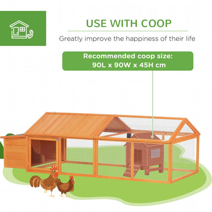 Wooden Chicken Coop for 4-8 Chickens with Nesting Box & Openable Roof - Orange
