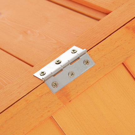 Wooden Chicken Coop for 4-8 Chickens with Nesting Box & Openable Roof - Orange