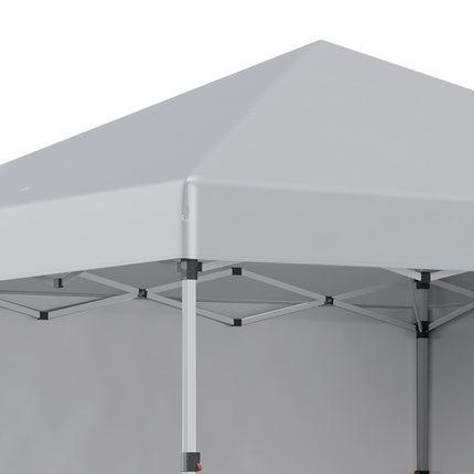 3 x 3 m Pop Up Gazebo, UPF 30+ Party Tent with 2 Sidewalls, Weight Bags and Wheeled Bag, Light Grey