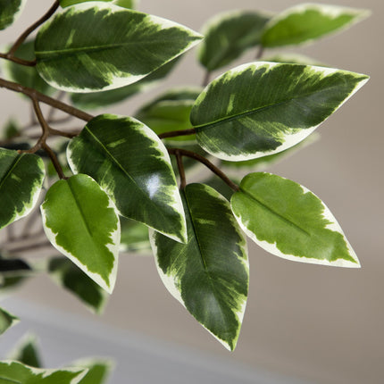 Artificial Ficus Tree 130cm Tall with Lifelike Leaves in Pot - Green