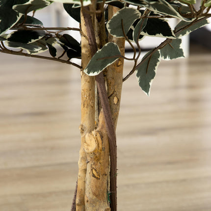 Artificial Ficus Tree 130cm Tall with Lifelike Leaves in Pot - Green
