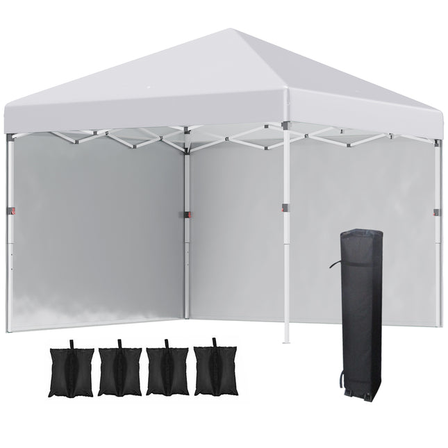 3x3 Metre Pop Up Gazebo Set with Sidewalls and Carry Bag - White