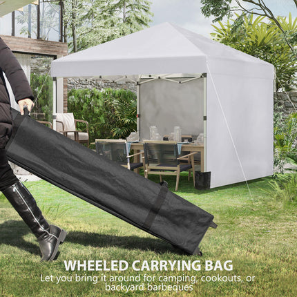 3x3 Metre Pop Up Gazebo Set with Sidewalls and Carry Bag - White