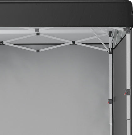 3 x 3m Pop Up Gazebo Event Shelter with Adjustable Height, 3 Sidewalls, Weight Bags & Wheeled Bag - Black