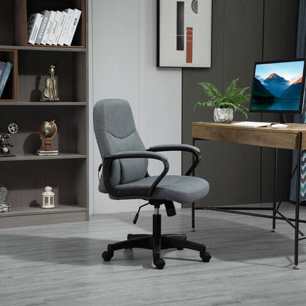 Ergonomic High Back Office Chair with Massager Lumbar Support, Adjustable Height & 360° Swivel - Grey