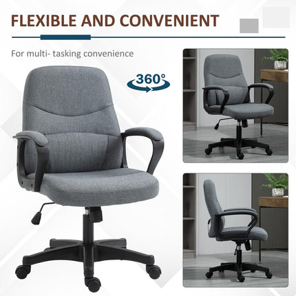 Ergonomic High Back Office Chair with Massager Lumbar Support, Adjustable Height & 360° Swivel - Grey