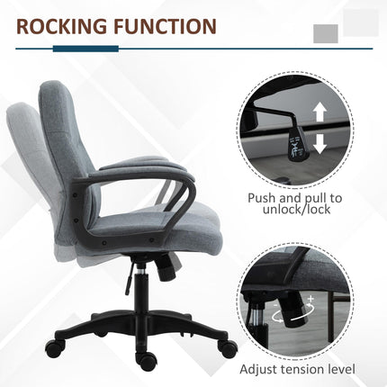 Ergonomic High Back Office Chair with Massager Lumbar Support, Adjustable Height & 360° Swivel - Grey