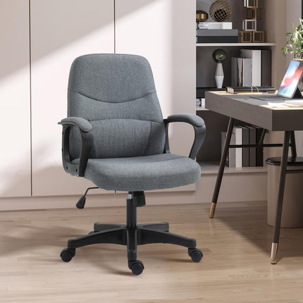 Ergonomic High Back Office Chair with Massager Lumbar Support, Adjustable Height & 360° Swivel - Grey