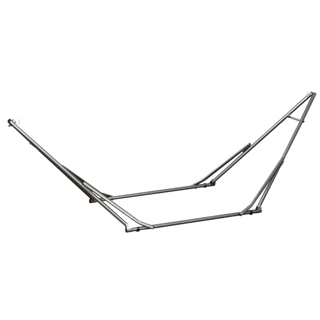 Foldable Portable Metal Hammock Stand 2-in-1 Hammock Net & Clothes Drying Rack 120kg Load - Black