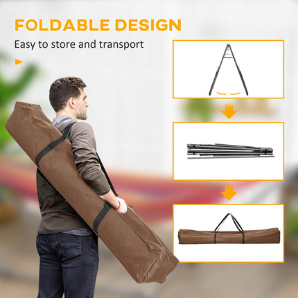 Foldable Portable Metal Hammock Stand 2-in-1 Hammock Net & Clothes Drying Rack 120kg Load - Black