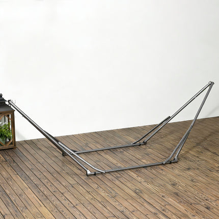 Foldable Portable Metal Hammock Stand 2-in-1 Hammock Net & Clothes Drying Rack 120kg Load - Black