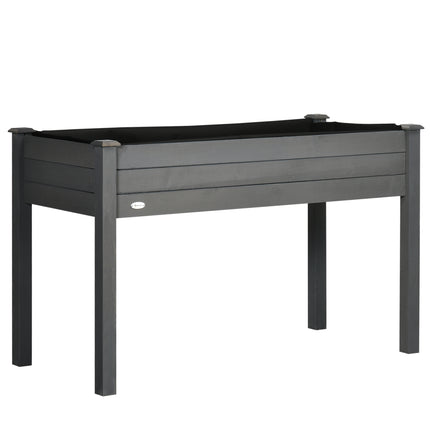 Raised Bed for Garden, Wooden Elevated Planter Box with Bed Liner, for Flower Ve