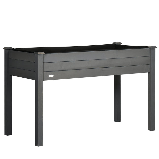 Raised Bed for Garden, Wooden Elevated Planter Box with Bed Liner, for Flower Ve