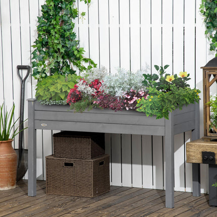 Raised Bed for Garden, Wooden Elevated Planter Box with Bed Liner, for Flower Ve