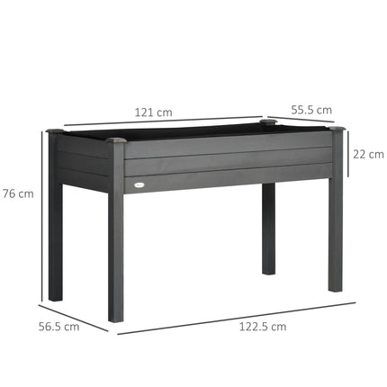 Raised Bed for Garden, Wooden Elevated Planter Box with Bed Liner, for Flower Ve