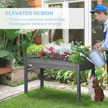 Raised Bed for Garden, Wooden Elevated Planter Box with Bed Liner, for Flower Ve