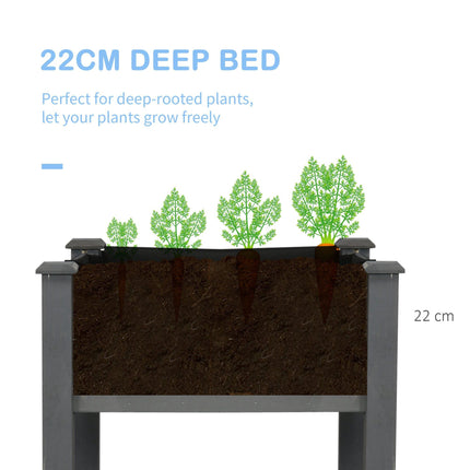 Raised Bed for Garden, Wooden Elevated Planter Box with Bed Liner, for Flower Ve