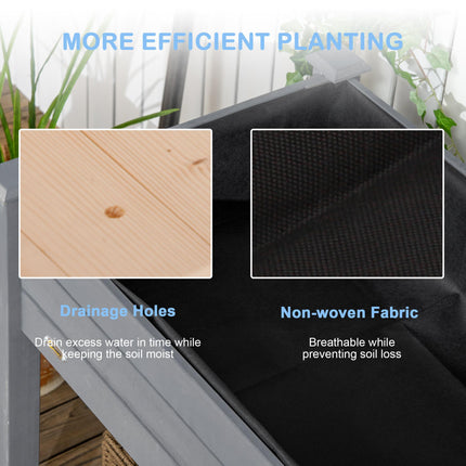 Raised Bed for Garden, Wooden Elevated Planter Box with Bed Liner, for Flower Ve