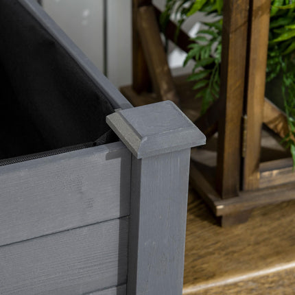 Raised Bed for Garden, Wooden Elevated Planter Box with Bed Liner, for Flower Ve