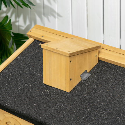 Outdoor Rabbit Hutch with Run, Ramp & Removable Tray 120x55.5x80 cm - Yellow Black