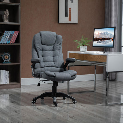 Ergonomic Adjustable Swivel Desk Chair with Armrests, Recline & Tilt Function - Dark Grey