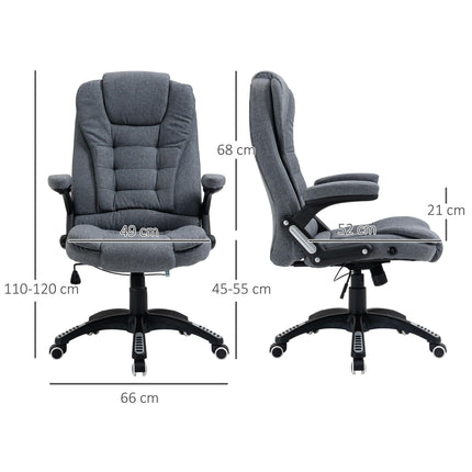 Ergonomic Adjustable Swivel Desk Chair with Armrests, Recline & Tilt Function - Dark Grey